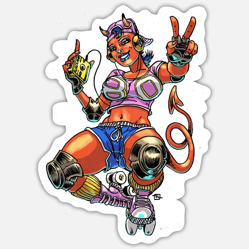 Rollin' 80s... - Sticker taille S (10 x 10 cm) - blanc mat