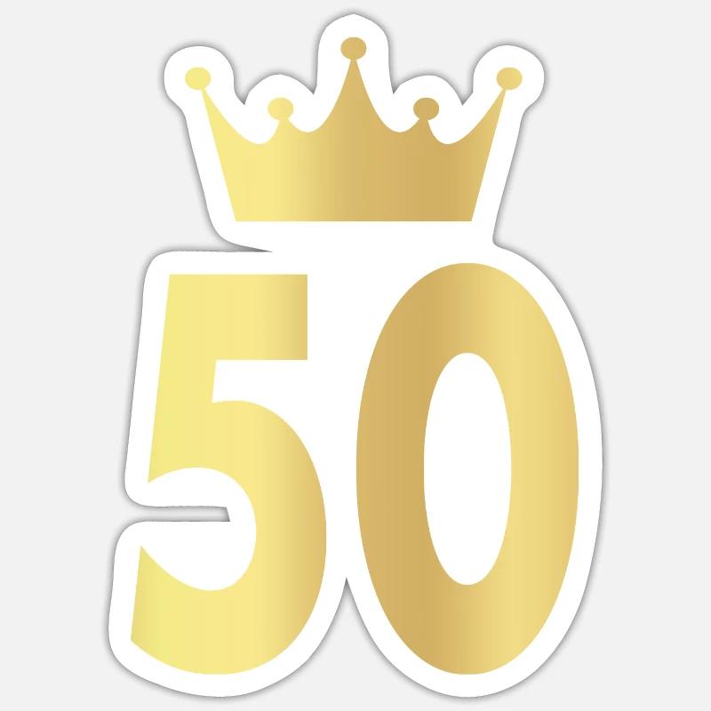 50. Geburtstag Fünfzig Geschenk - Sticker Größe S (10 x 10 cm) - Mattweiß