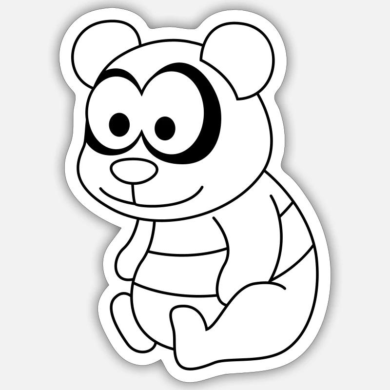 Panda Comic Animal Sticker size S (10 x 10 cm)