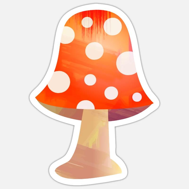 Red Spotted Toadstool - Sticker size S (10 x 10 cm) - white matte