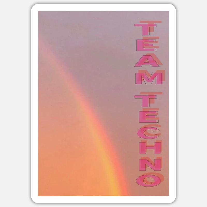 Team Techno - Sticker Größe S (10 x 10 cm) - Mattweiß