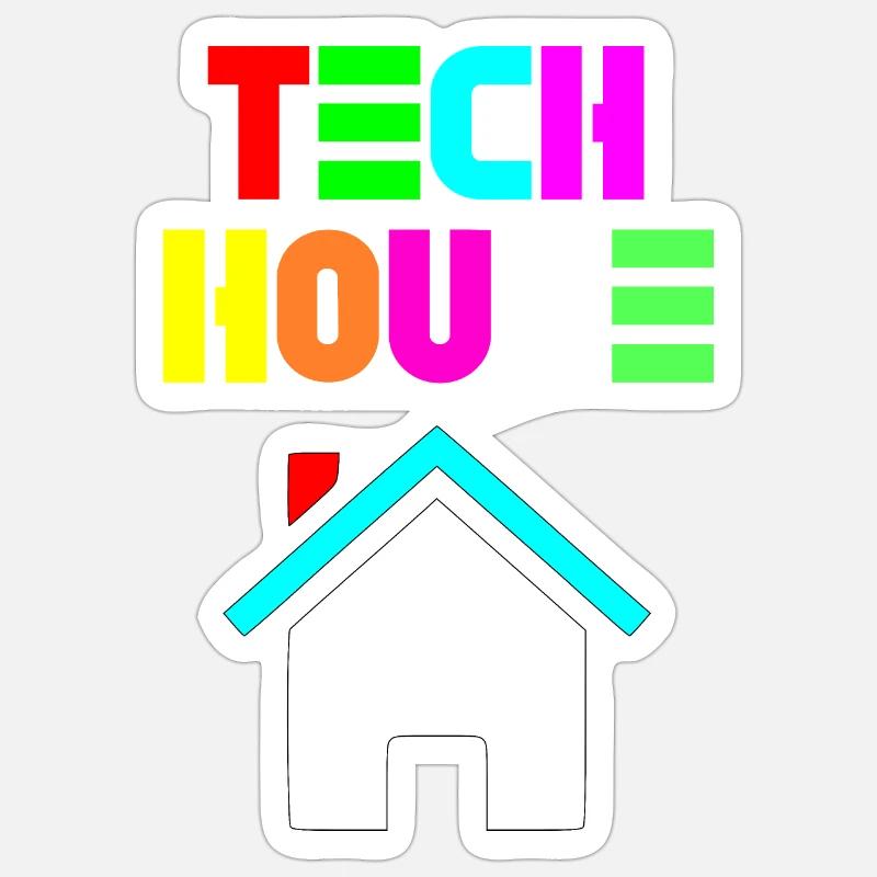 maison de technologie 808 - Sticker taille S (10 x 10 cm) - blanc mat