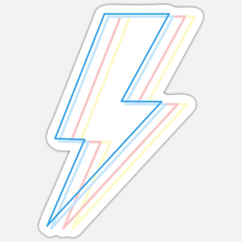 Éclair rétro - Éclair rétro Sticker taille S (10 x 10 cm)