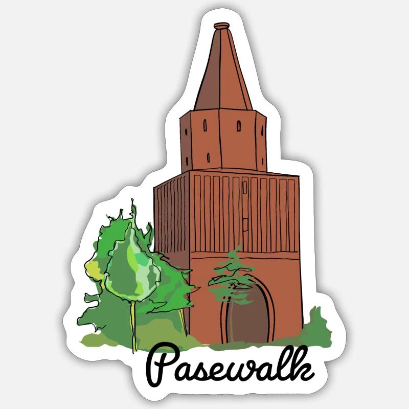 Pasewalk - Sticker Größe S (10 x 10 cm) - Mattweiß