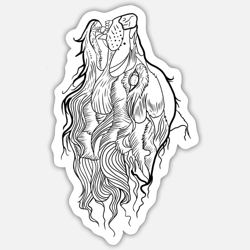 Wolf - Sticker size S (10 x 10 cm) - white matte