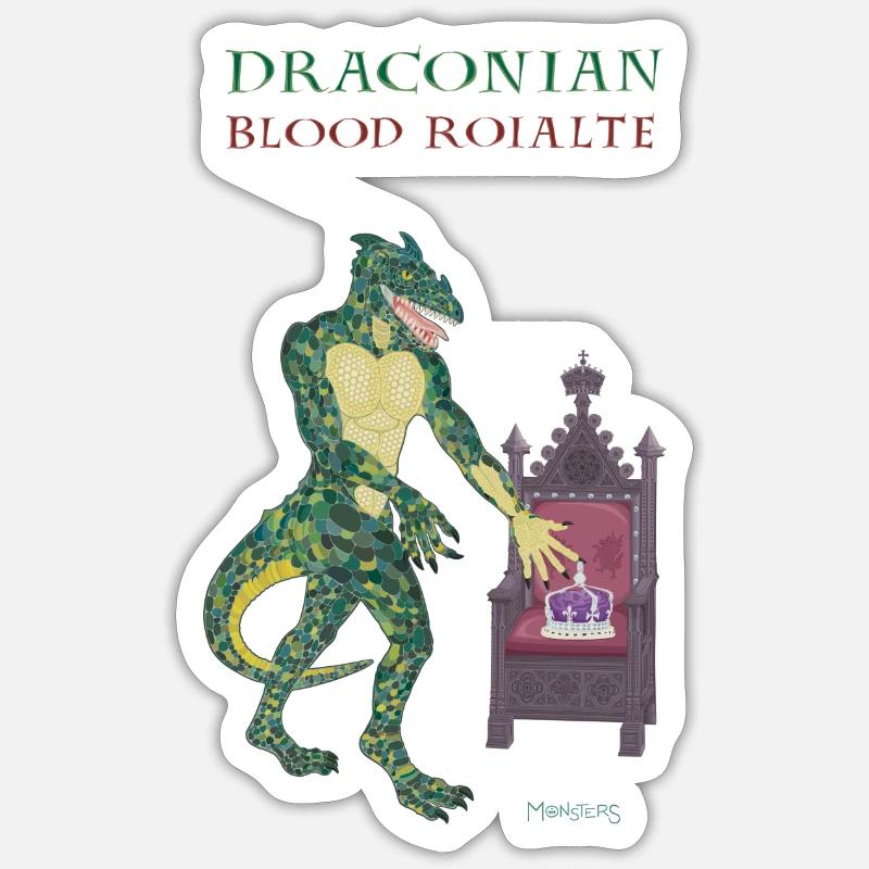 Königlich monströse Eidechse - Sticker Größe S (10 x 10 cm) - Mattweiß