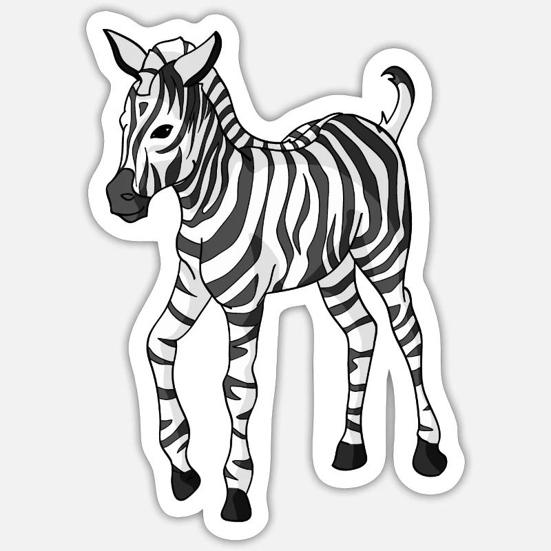 zebre - Sticker taille S (10 x 10 cm) - blanc mat