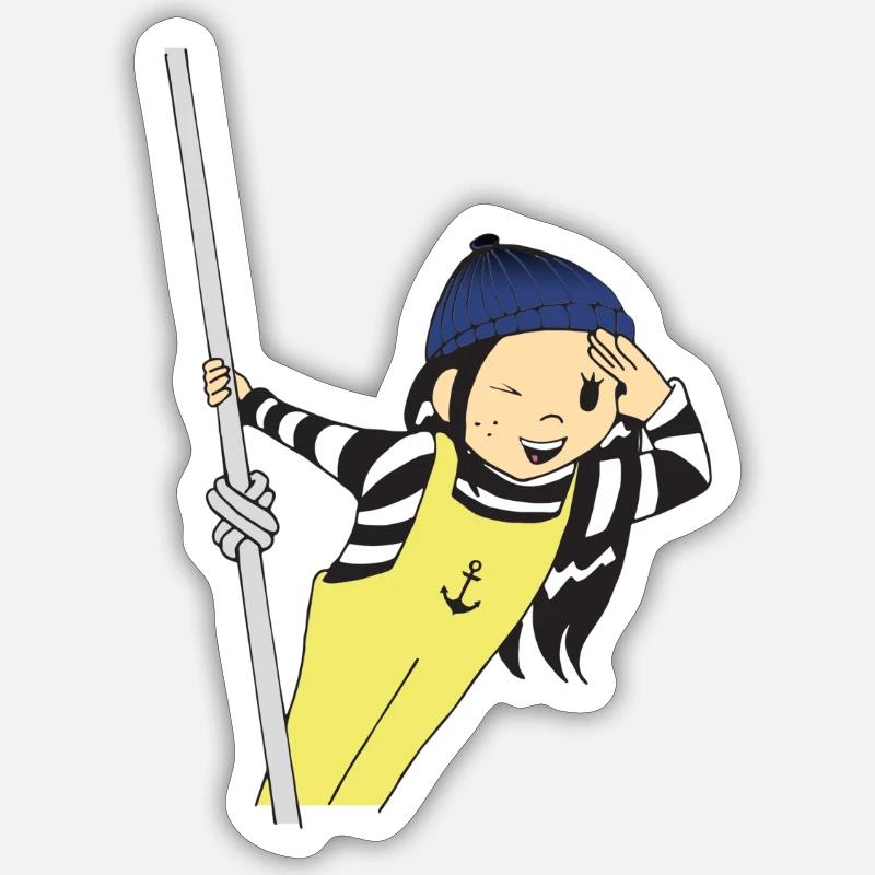Matrose das Mädchen - Sticker Größe S (10 x 10 cm) - Mattweiß