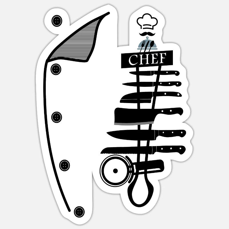Chef - Sticker size S (10 x 10 cm) - white matte