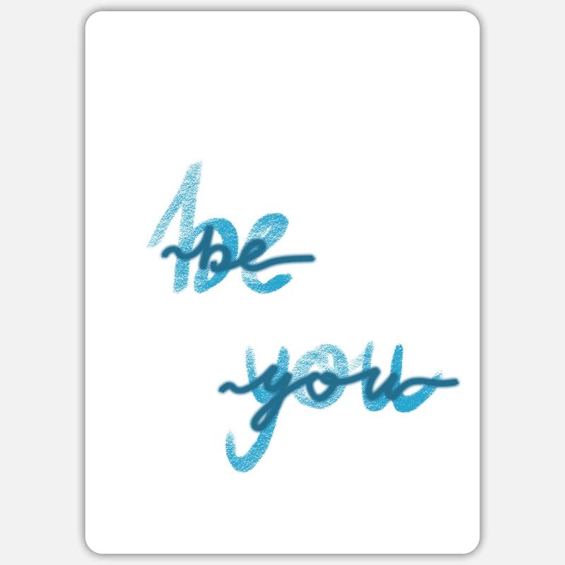 Einzigartig - Sticker Größe S (10 x 10 cm) - Mattweiß