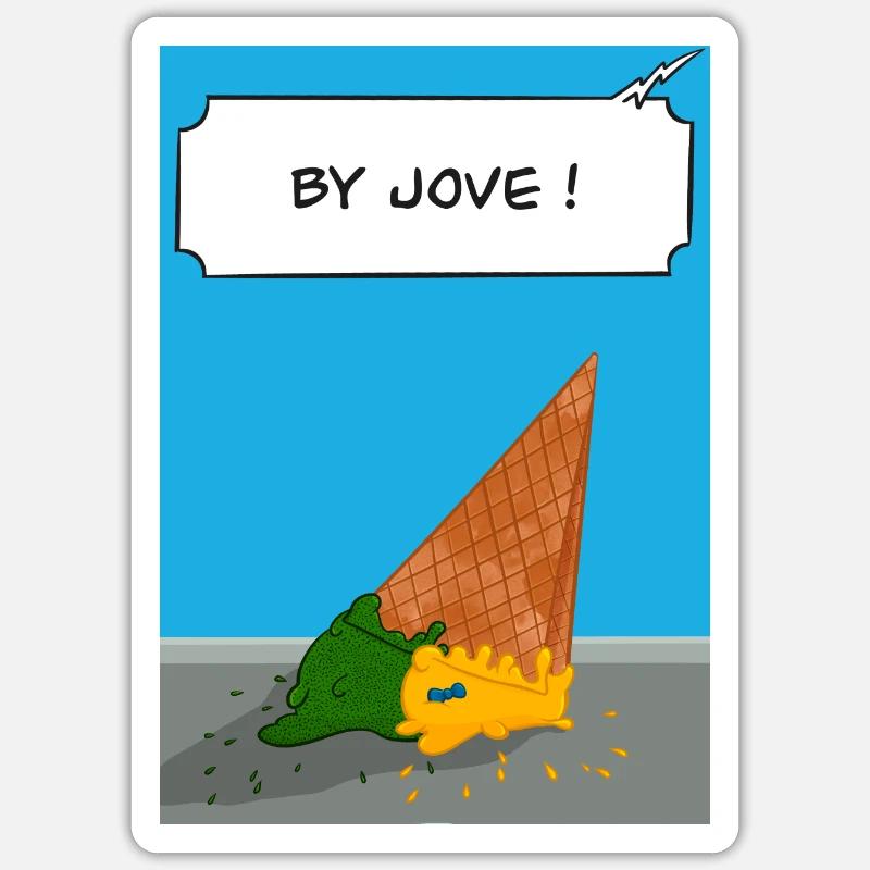 Mortimer ließ sein Eis fallen - Sticker Größe S (10 x 10 cm) - Mattweiß