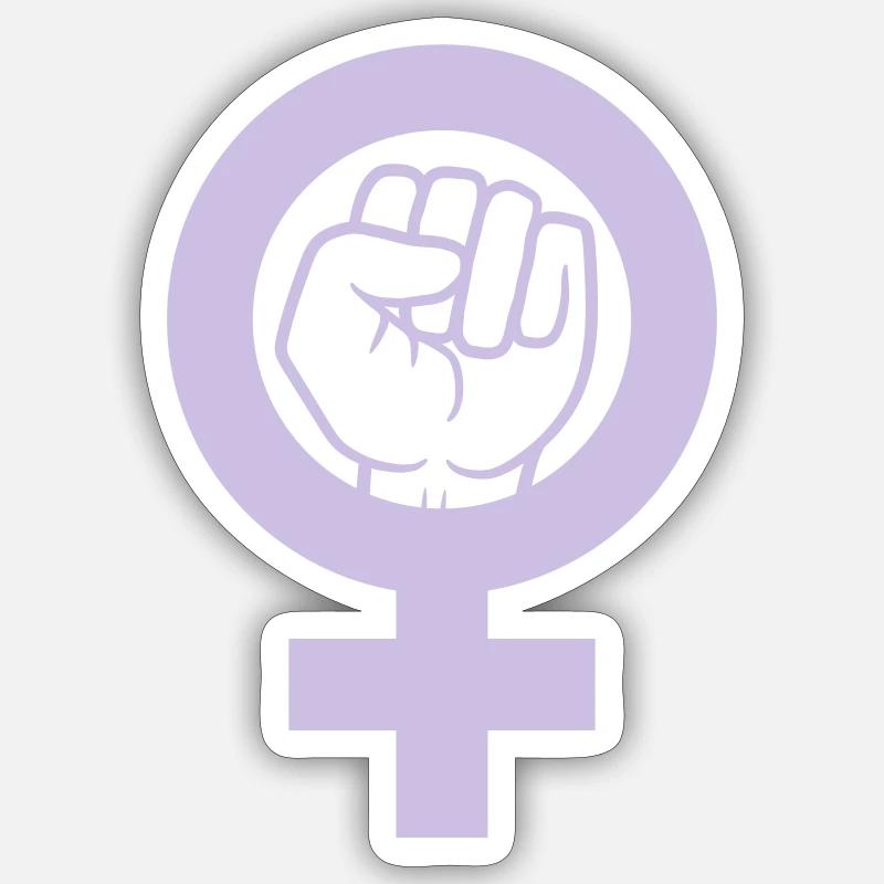 Rébellion Faust Symbole féministe - Sticker taille S (10 x 10 cm) - blanc mat