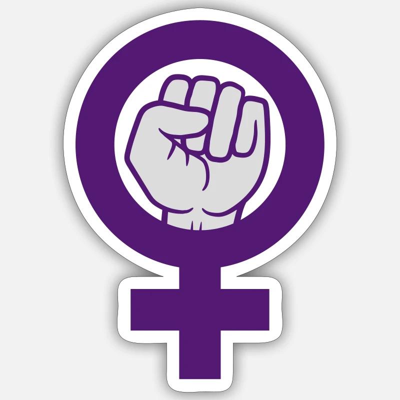 Feminist Symbol Women's Rights Faust - Sticker size S (10 x 10 cm) - white matte