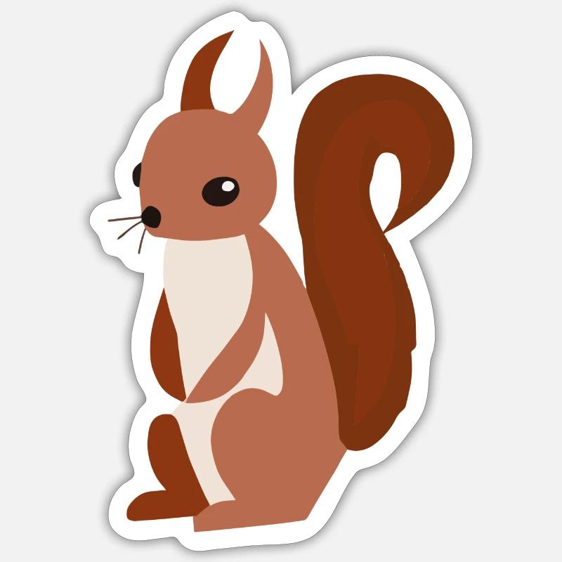 Squirrel Illustration Gift Idea Sticker size S (10 x 10 cm)