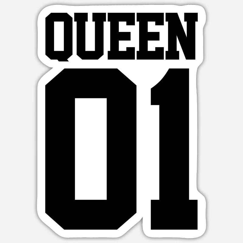 Queen 01 - Sticker taille S (10 x 10 cm) - blanc mat