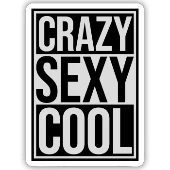 crazy sexy cool design - Sticker size S (10 x 10 cm) - white matte - Front