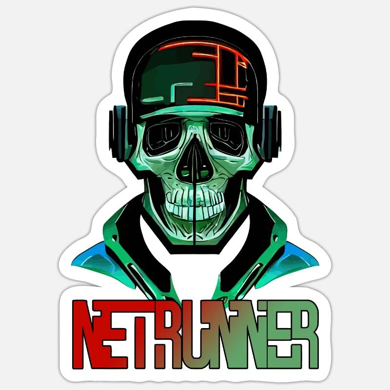 netrunner No3 - Sticker Größe S (10 x 10 cm) - Mattweiß