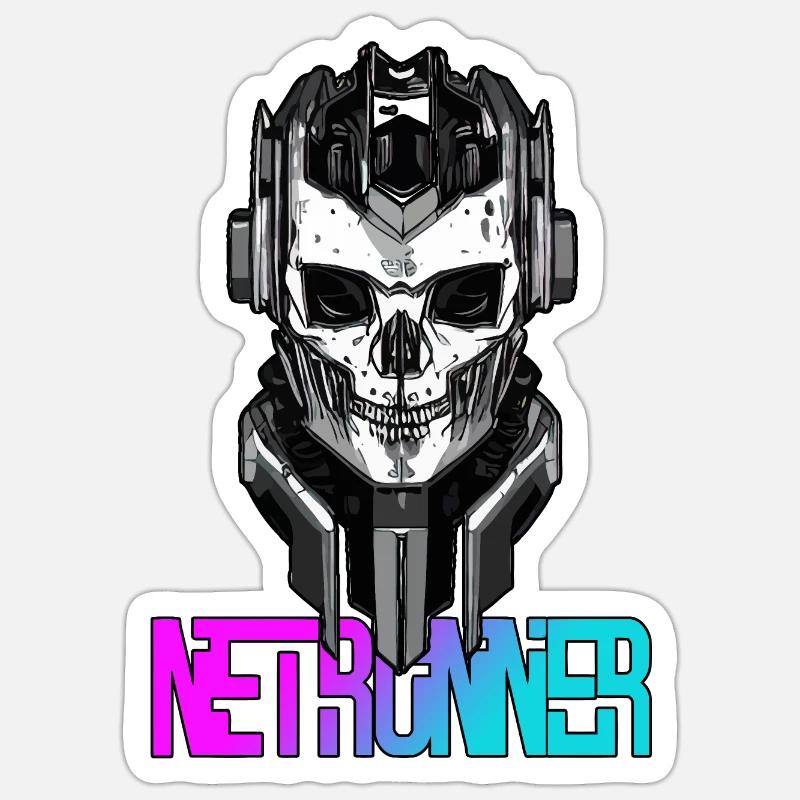 netrunner No2 - Sticker Größe S (10 x 10 cm) - Mattweiß