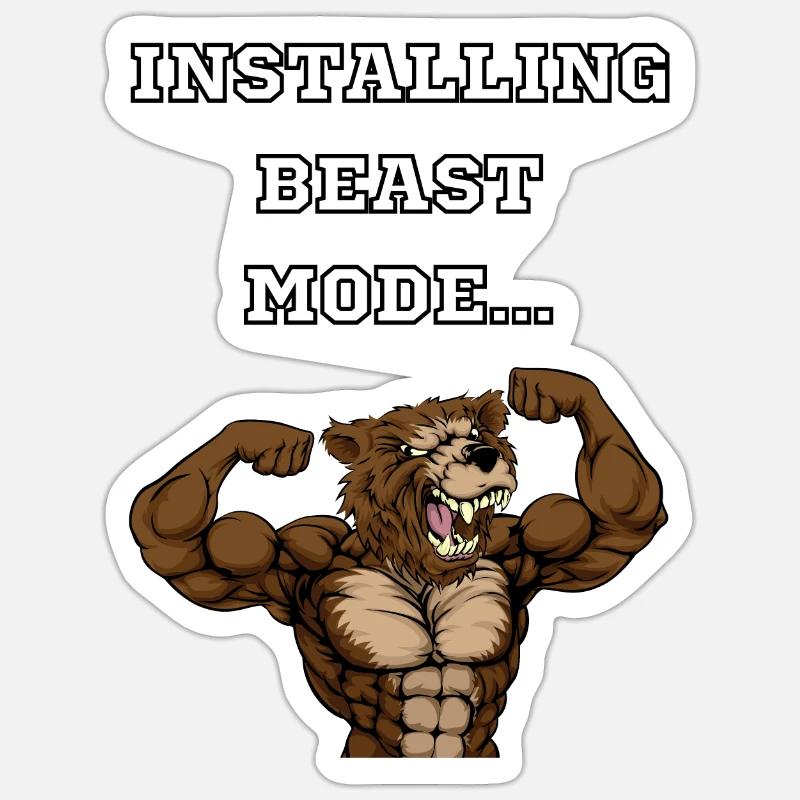Installing beast mode Bear Sticker Größe S (10 x 10 cm)