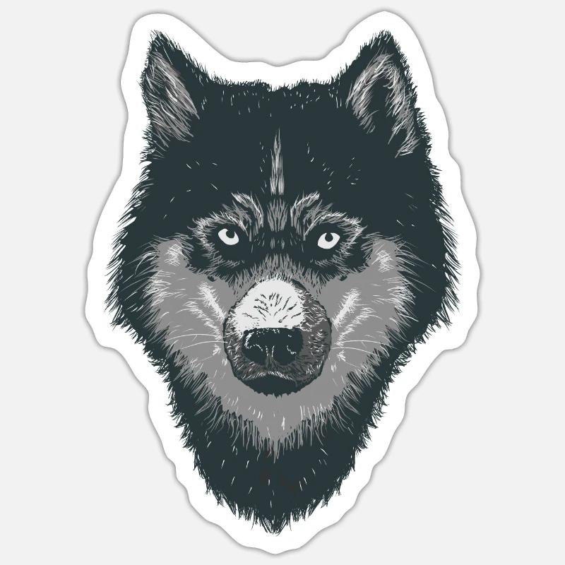 Wolf - Sticker size S (10 x 10 cm) - white matte