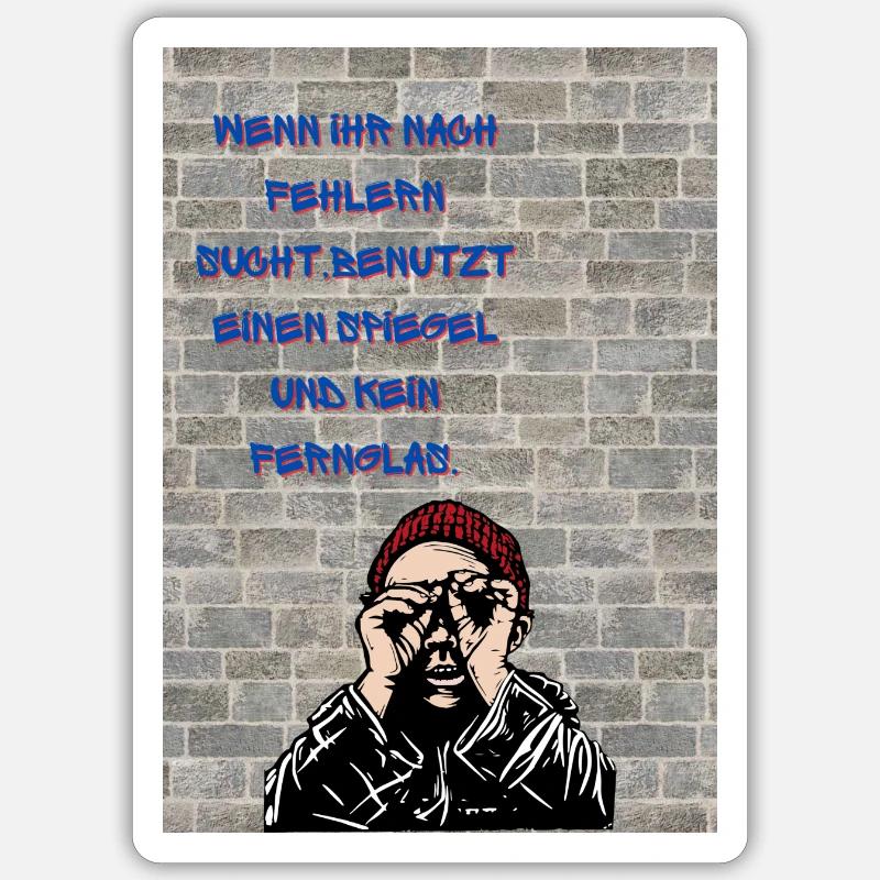 Fehler - Sticker Größe S (10 x 10 cm) - Mattweiß