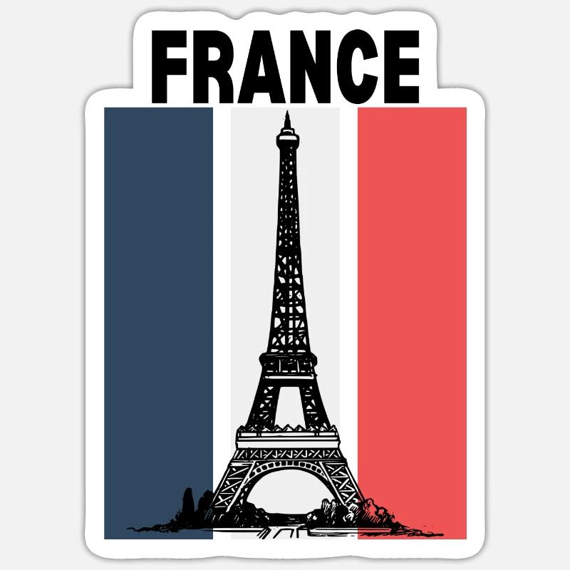 France- Eiffel Tower - Sticker size S (10 x 10 cm) - white matte