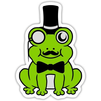 Sir Frog Gentlemen Cylinder - Sticker size S (10 x 10 cm) - white matte - Front