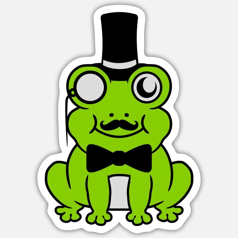 Sir Frog Gentlemen Cylinder - Sticker size S (10 x 10 cm) - white matte