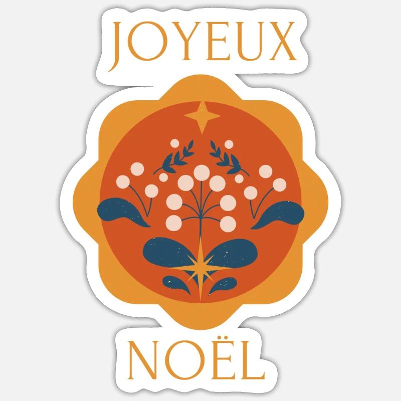 Joyeuxnoel2 - Sticker taille S (10 x 10 cm) - blanc mat