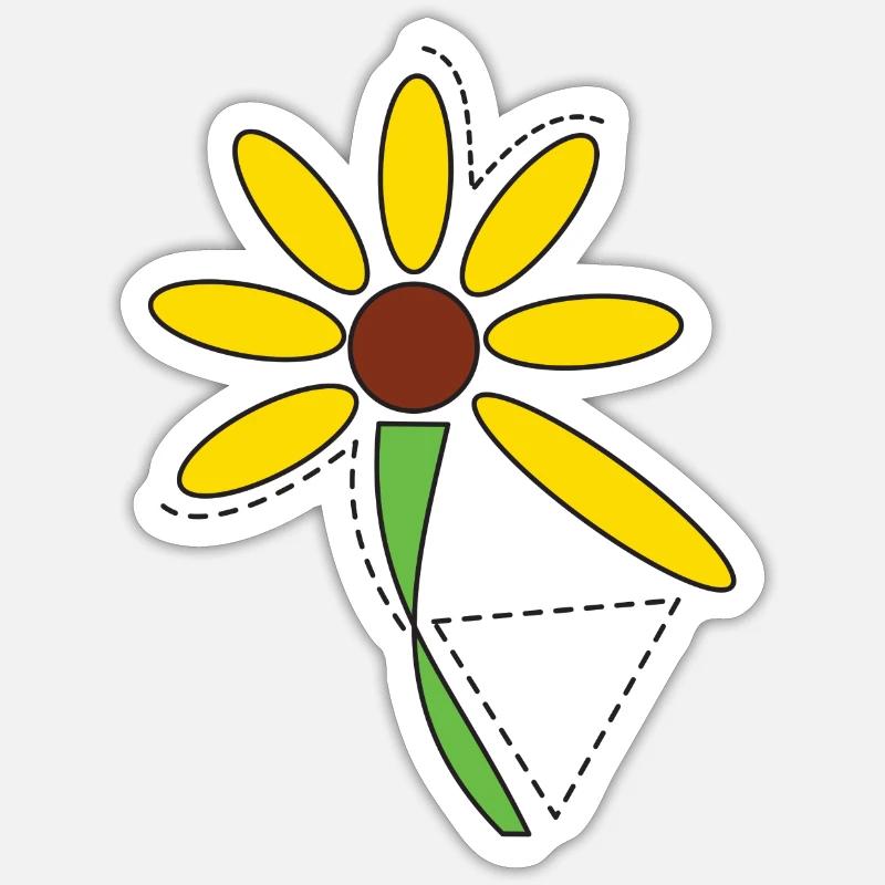 Flower - Sticker Größe S (10 x 10 cm) - Mattweiß