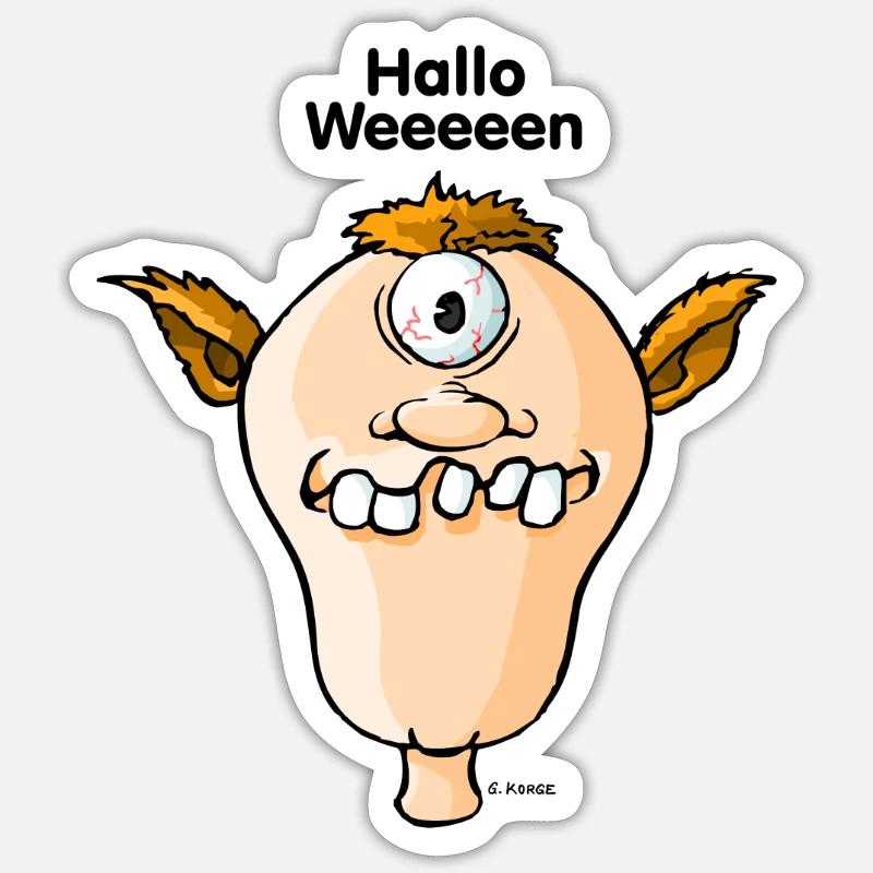 Hello Weeeen Kopp - Sticker size S (10 x 10 cm) - white matte