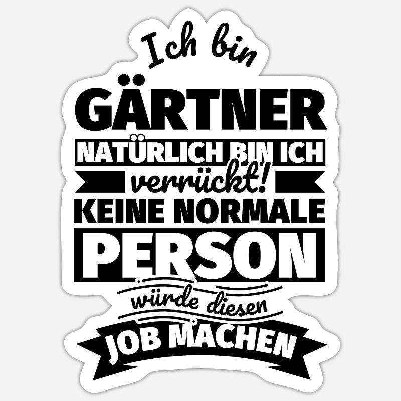 Gärtner Geschenke - Sticker Größe S (10 x 10 cm) - Mattweiß