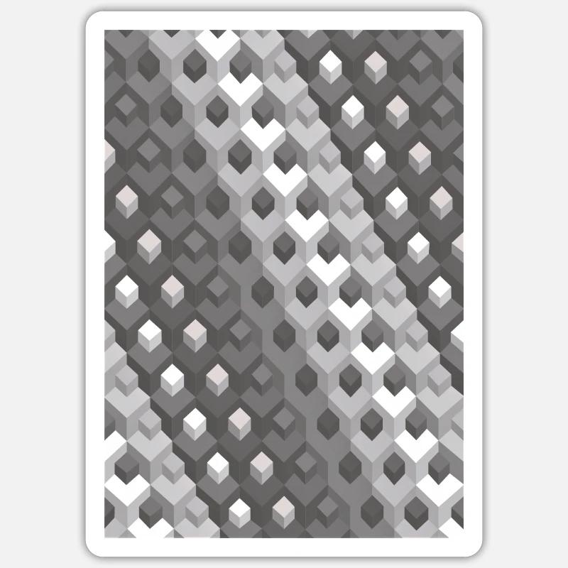 Grayscale gradient Turn right - Sticker size S (10 x 10 cm) - white matte