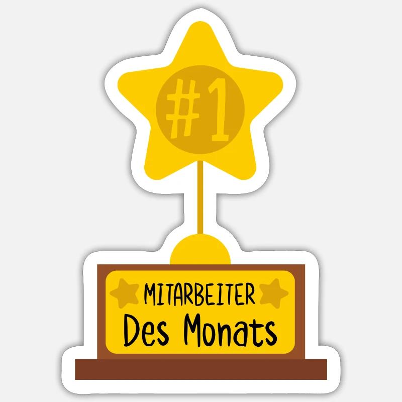 Mitarbeiter des Monats - Sticker Größe S (10 x 10 cm) - Mattweiß