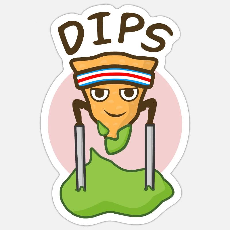 Nacho Doing Dips, Nacho dip dip jeu de mots amusant Sticker taille S (10 x 10 cm)