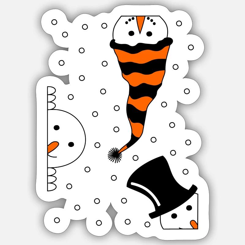 Curious snowmen Sticker size S (10 x 10 cm)