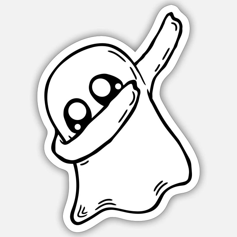 Geist dabbing dab dance - Sticker Größe S (10 x 10 cm) - Mattweiß