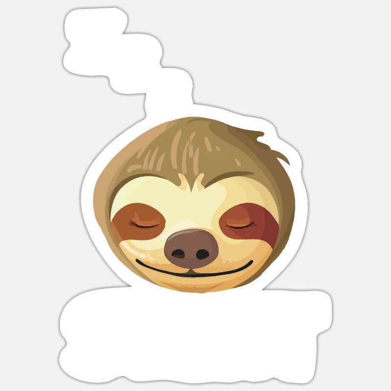 Sleeping Sloth Face - Sticker size S (10 x 10 cm) - white matte