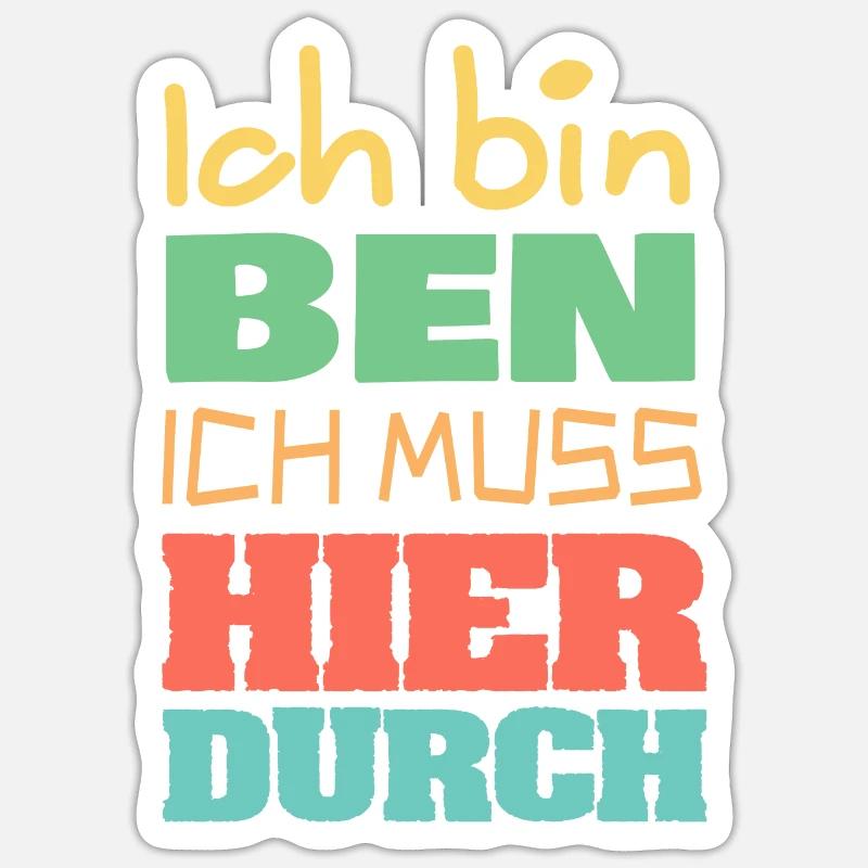 Ben - Sticker Größe S (10 x 10 cm) - Mattweiß
