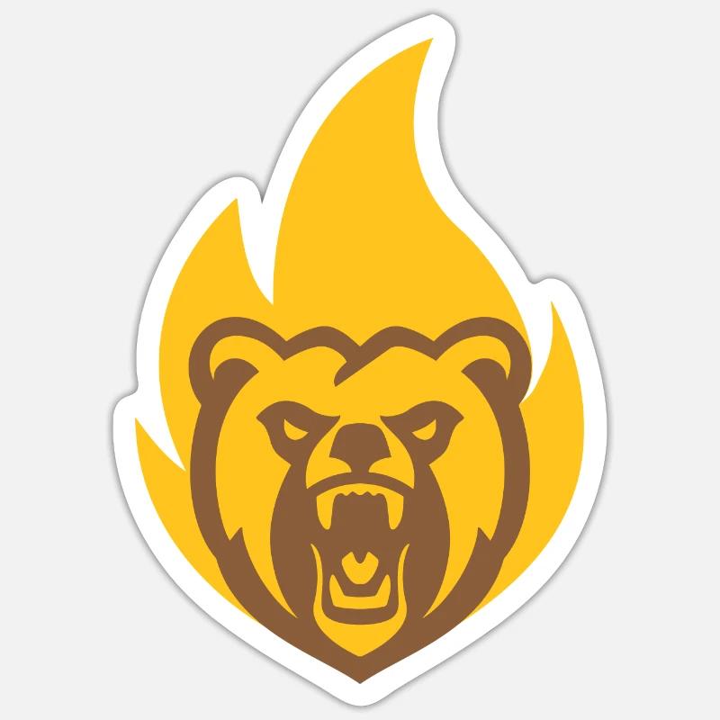 Strong Bear Flame Sticker size S (10 x 10 cm)