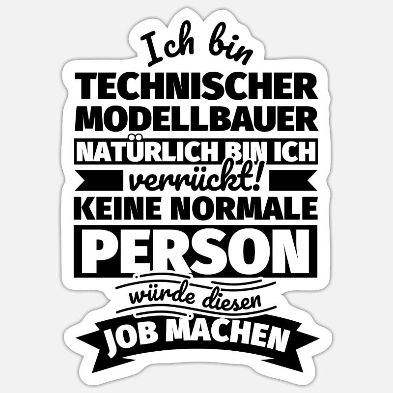 Technischer Modellbauer Geschenke - Sticker Größe S (10 x 10 cm) - Mattweiß