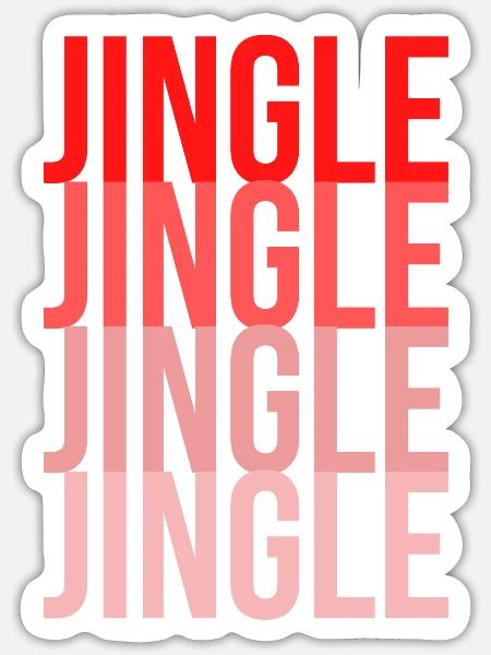Weihnachts-Jingle Jingle - Sticker Größe S (10 x 10 cm) - Mattweiß