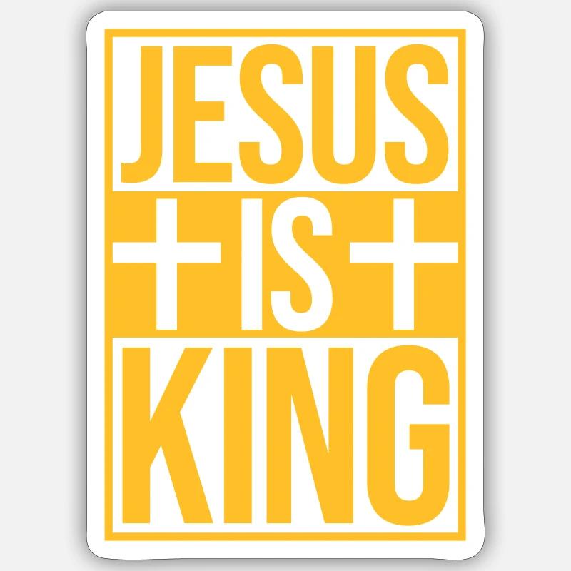 jesus is king Zitat - Sticker Größe S (10 x 10 cm) - Mattweiß