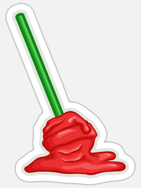 red melting lolli - Sticker Größe S (10 x 10 cm) - Mattweiß