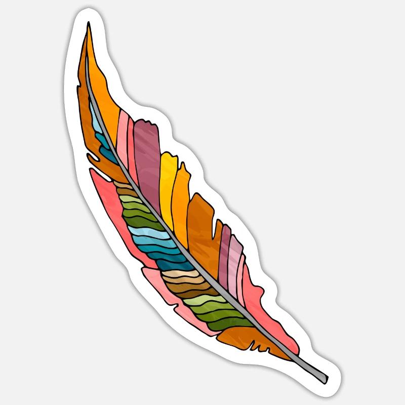 Feather - Sticker size S (10 x 10 cm) - white matte