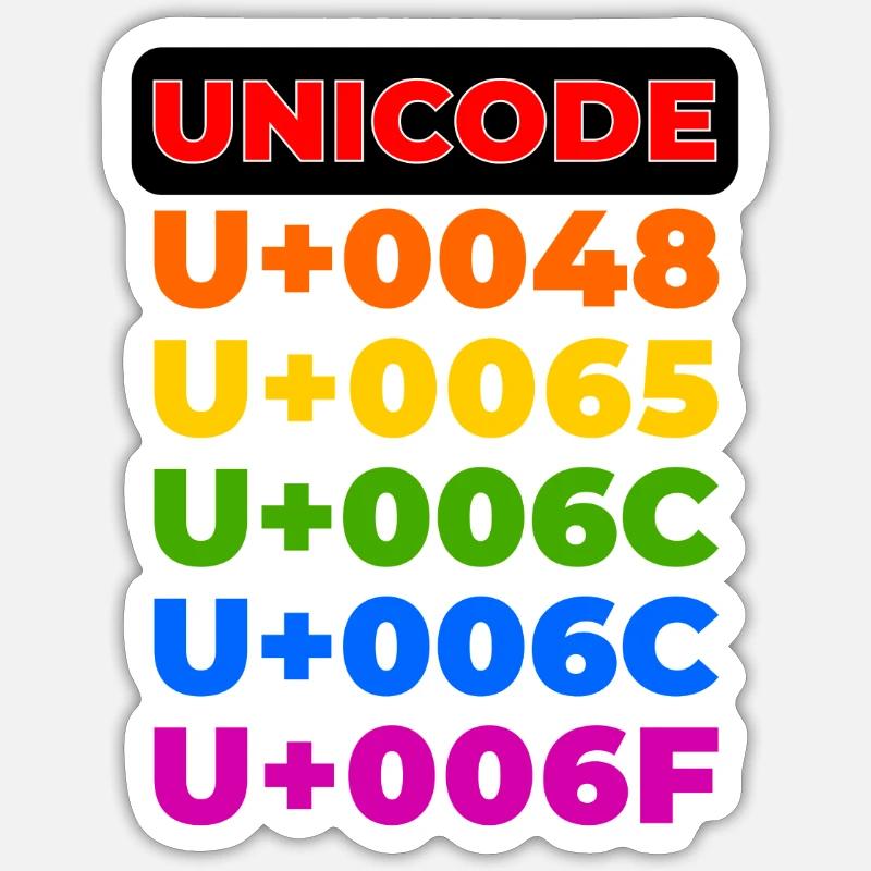 UNICODE - Sticker size S (10 x 10 cm) - white matte