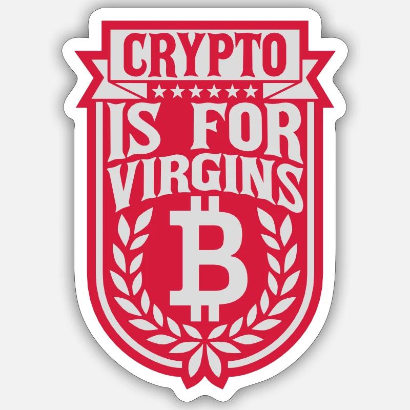 Crypto est pour les vierges - Sticker taille S (10 x 10 cm) - blanc mat