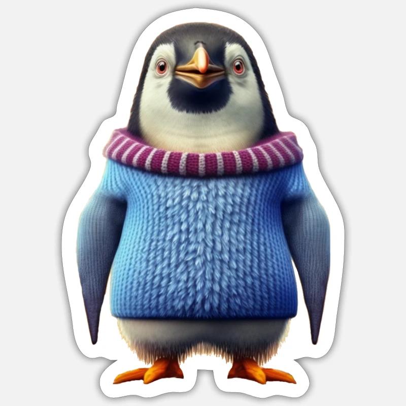 Pingouin - Sticker taille S (10 x 10 cm) - blanc mat