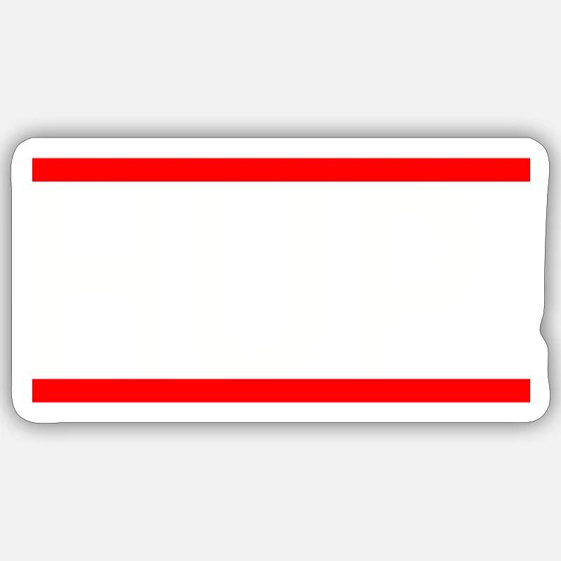 HUP! blanc et rouge - Sticker taille S (10 x 10 cm) - blanc mat