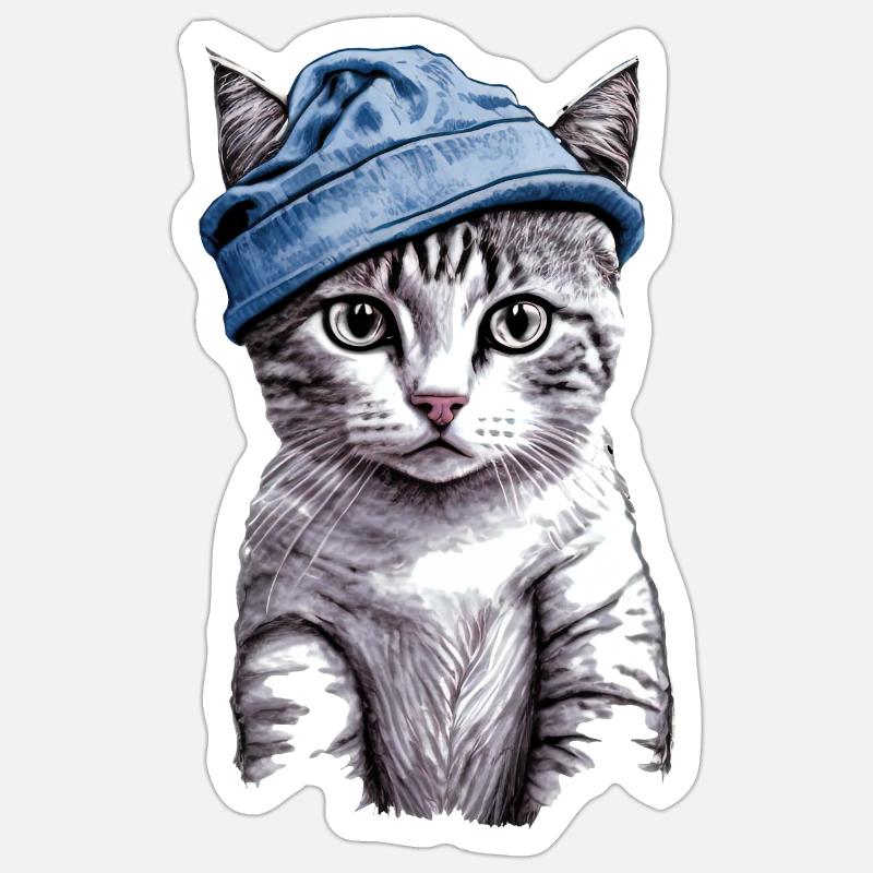 Kleines Kätzchen - Sticker Größe S (10 x 10 cm) - Mattweiß